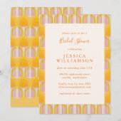 Invitation Fête des mariées géométrique jaune moderne du mili (Devant / Derrière)