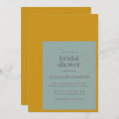 Invitation Fête des mariées géométrique moderne de moutarde e (Devant / Derrière)