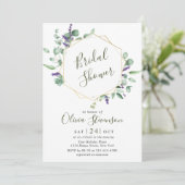Invitation Fête des mariées géométrique moderne Eucalyptus (Debout devant)