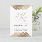 Invitation Fête des mariées géométrique Pyramide or (Debout devant)