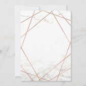Invitation Fête des mariées géométrique Rose et marbre (Dos)