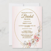 Invitation Fête des mariées géométrique rose Floral (Devant)