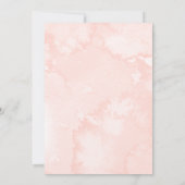 Invitation Fête des mariées géométrique rose flush or (Dos)