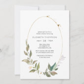 Invitation Fête des mariées géométrique Serenity Greenery (Devant)