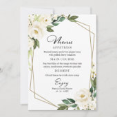 Invitation Fête des mariées Géométrique Verdure Menu Pour Pla (Devant)