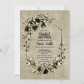 Invitation Fête des mariées géométrique vintage de tournesol (Devant)