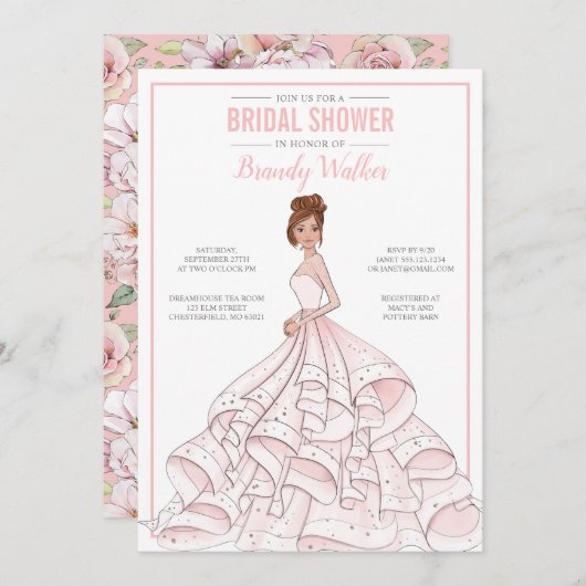 Invitation Fête des mariées Glam Bride modifiable (Devant / Derrière)