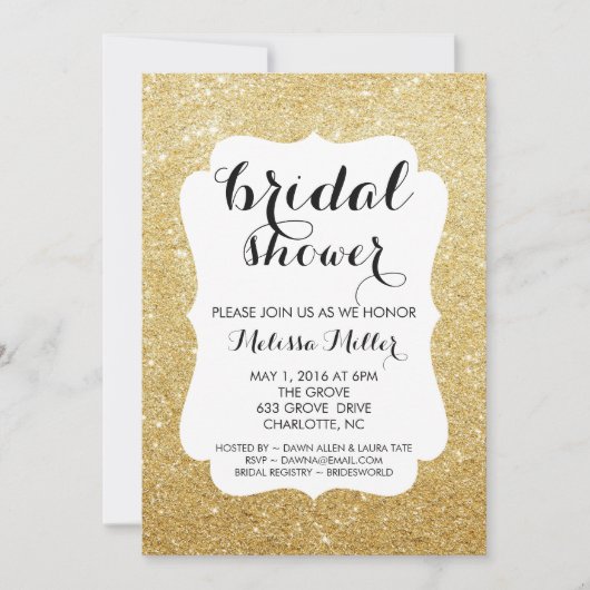 Invitation Fête des mariées - Glittered (Devant)