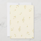 Invitation Fête des mariées Gold Abstrait Music Notes (Dos)