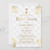 Invitation Fête des mariées Gold Ananas Élégant Tropical (Devant)