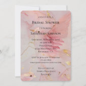 Invitation Fête des mariées Gold Blush Pink Birds (Devant)