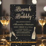 Invitation Fête des mariées Gold Brunch & Bubbly<br><div class="desc">Brunch et Bubbly Black Gold Faux Fête des mariées Foil Invitation. Cette invitation moderne et élégante à Brunch et Bubbly est parfaite pour la Fête des mariées qui cherche à célébrer dans Gold Foil. L'invitation contient une bouteille de champagne, des verres et beaucoup de fizz ! Si vous souhaitez faire...</div>