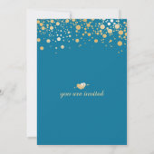 Invitation Fête des mariées - Gold Confetti Dots Royal Blue (Dos)