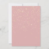 Invitation Fête des mariées Gold Confetti Script Rose (Dos)