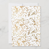 Invitation Fête des mariées Gold Confetti Streamers Modèle (Dos)