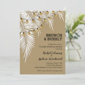 Invitation Fête des mariées Gold et Black Palms (Debout devant)