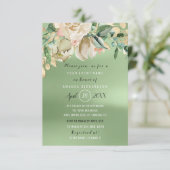 Invitation Fête des mariées Gold Flower Brunch Mint Green (Debout devant)