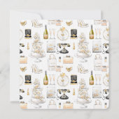 Invitation Fête des mariées Gold Magnolia Dark Bride (Dos)