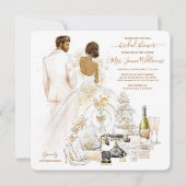 Invitation Fête des mariées Gold Magnolia Dark Bride (Devant)