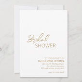 Invitation Fête des mariées Gold moderne minimale (Devant)