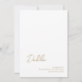 Invitation Fête des mariées Gold moderne minimale (Dos)