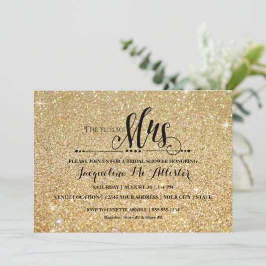 Invitation Fête des mariées Gold Parties scintillant Avenir M (Debout devant)