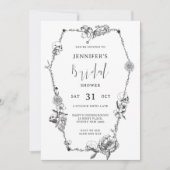 Invitation Fête des mariées gothique dessinée à la main (Devant)