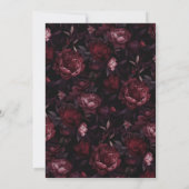 Invitation Fête des mariées gothique du crâne floral foncé (Dos)