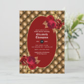 Invitation Fête des mariées gothique florale (Debout devant)