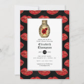 Invitation Fête des mariées gothique florale (Devant)