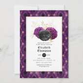 Invitation Fête des mariées gothique florale (Devant)