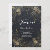 Invitation Fête des mariées gothique florale foncée Moody (Devant)