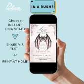 Invitation Fête des mariées gothique foncé Coquette Batty Hal