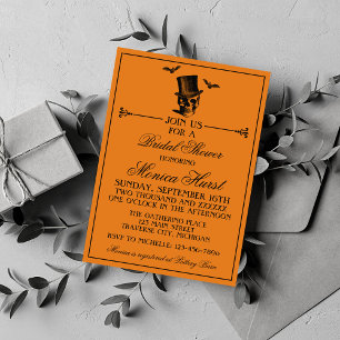 Invitation Fête des mariées gothique orange d'Halloween
