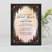 Invitation Fête des mariées gothique Pêche w Infos d'inscript (Debout devant)