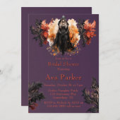 Invitation Fête des mariées gothique violet orange noire sorc (Devant / Derrière)