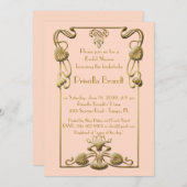 Invitation Fête des mariées, grand style Gatsby, rose (Devant / Derrière)