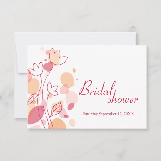 Invitation Fête des mariées graphique moderne pétales de fleu (Devant)