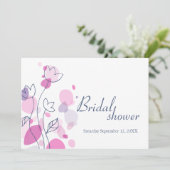 Invitation Fête des mariées graphique moderne pétales de fleu (Debout devant)