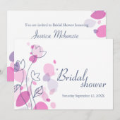 Invitation Fête des mariées graphique moderne pétales de fleu (Devant / Derrière)