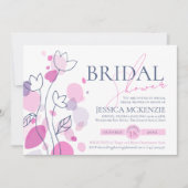 Invitation Fête des mariées graphique pétales de fleurs moder (Devant)
