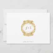 Invitation Fête des mariées gravée Florale Acanthus Gold Leaf (Dos)