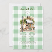 Invitation Fête des mariées Green French Cafe (Devant)