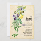 Invitation Fête des mariées Herbes de citrons botaniques tosc (Devant)