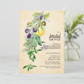 Invitation Fête des mariées Herbes de citrons botaniques tosc (Debout devant)