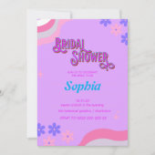 Invitation Fête des mariées hippie rétro Les années 70 (Devant)