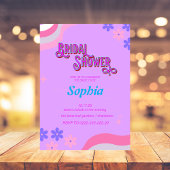 Invitation Fête des mariées hippie rétro Les années 70