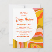 Invitation Fête des mariées Hippie rétro super (Devant)