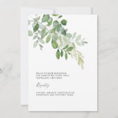 Invitation Fête des mariées Hiver Blanc Floral Botanique (Dos)