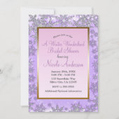 Invitation Fête des mariées hivernale violet rose (Devant)